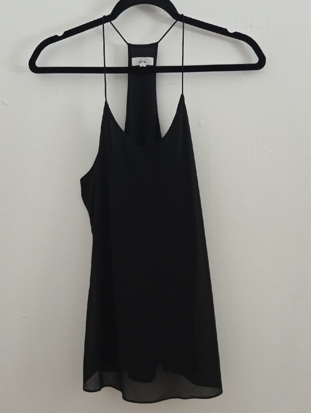 Norah Black Racerback Silk-Feel Camisole with Delicate Straps